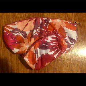 for 2 TWO Clinique Pi k Floral Makeup Travel Storage Travel Organizer Bag